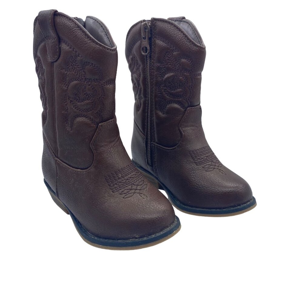 Target Western Cowboy Boots Kids Size 6 Embroidered Design Zip Up Closure‎